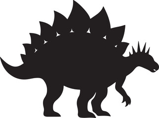 Stegosaurus Silhouette Vector Graphic for Jurassic Themed Party Invitations.