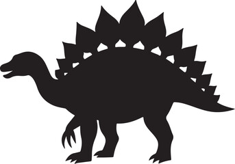 Unique Stegosaurus Silhouette Vector Illustration for Children’s Educational Toys.