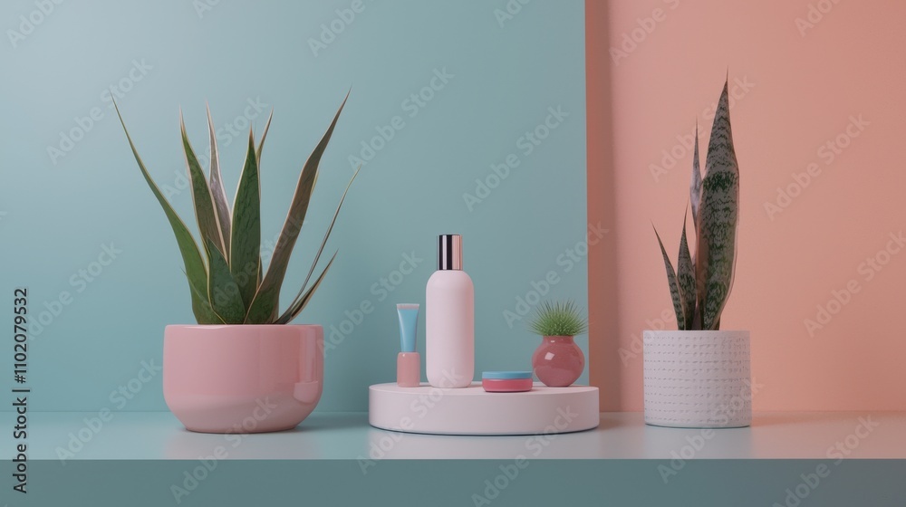 Poster modern minimalistic design showcase indoor space product display contemporary environment close-up v