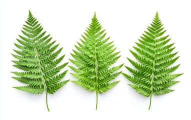 green leaves of fern isolated on white