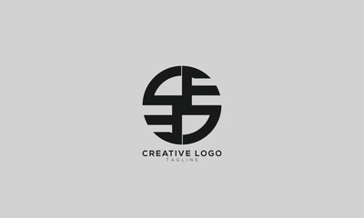 SF FS ES SE Abstract initial monogram letter alphabet logo design