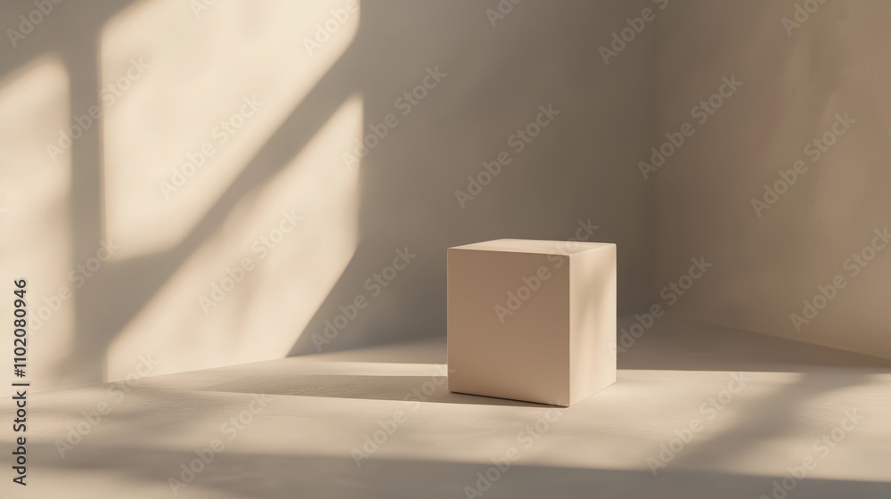 Poster Minimalist presentation mockup studio setting digital showcase soft shadows creative perspective design concept for seo