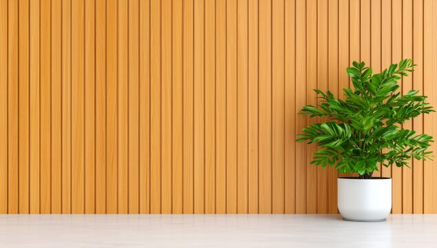Modern wood paneling with a sleek design. Decor concept with a modern look.