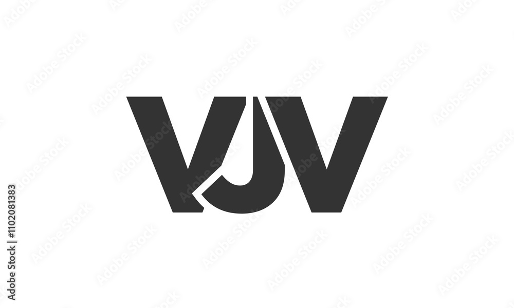 Poster vjv logo design template with strong and modern bold text. initial based vector logotype featuring s