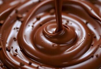 Background of thick melted milk chocolate, close-up

