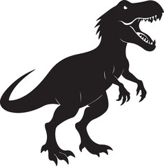 Tyrannosaurus Rex Vector Silhouette for Educational Dinosaur and Prehistoric Art.