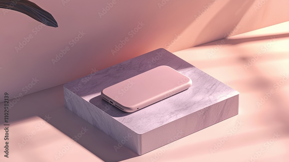 Poster sleek product showcase modern workspace product mockup minimalist environment eye-level view innovat