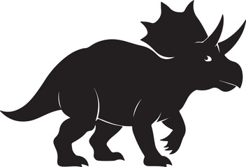 Triceratops Dinosaur Silhouette Vector for Nature, History, and Adventure Designs.
