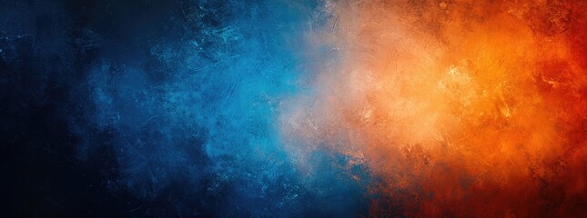 Colorful Gradient Background with Dark Blue and Orange Hues, Blurred Effect and Soft Lighting - Grainy Texture