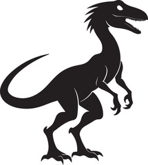 Dinosaur Velociraptor Silhouette Vector Art