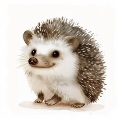 Obraz premium Cute and adorable hedgehog illustration with soft features and a friendly expression, perfect for nature lovers and wildlife themes.