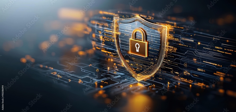 Leinwandbilder technology cybersecurity trends concept. a digital representation of cybersecurity, featuring a glow