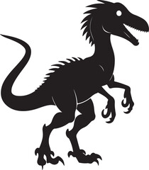 Fototapeta premium Velociraptor Silhouette Vector for Creative Dinosaur Themes and Learning Tools.