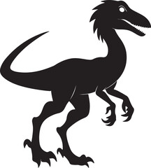 Velociraptor Silhouette Vector Illustration for Nature and History Projects.