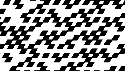 Black and white abstract geometric pattern with racing shape. Vector Format Illustration 