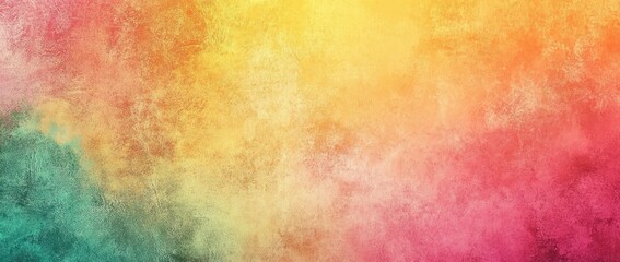 Pink, Orange, Yellow, and Green Colorful Gradient Background with Grainy Texture for Banner or Poster Design
