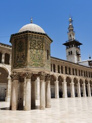 Fototapeta premium Great Mosque of Damascus, the earliest surviving stone mosque, built between 705 and 715 CE by the Umayyad Caliph al-Walid I. 
