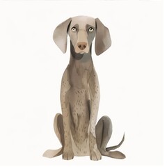 Fototapeta premium A playful illustration of a light gray dog sitting gracefully, perfect for animal lovers and pet-related themes.