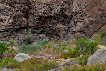 Rocks of la buitrera canyon, piedra parada, chubut, argentina