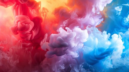 Fototapeta premium Colorful clouds of ink blending in water