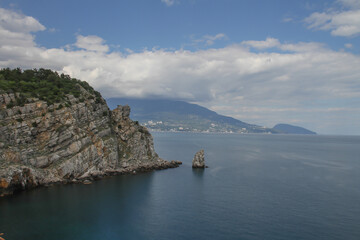 Fototapeta premium Parus Island and the coast of Crimea