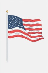 Fototapeta premium American flag waving in wind