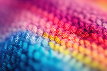 Colorful Braided Yarn Texture Close-Up