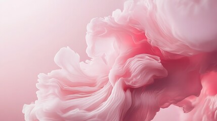 Fototapeta premium Abstract Pink Swirls: A delicate and ethereal abstract image, showcasing a mesmerizing blend of soft pinks and whites, creating a dreamy, almost otherworldly ambiance. The flowing.