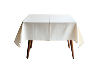 Minimalist White Tablecloth on Wooden Table for Elegant Dining Setup
