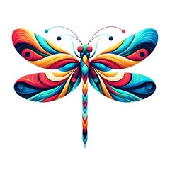 Fototapeta premium colorful dragonfly abstract design on white background