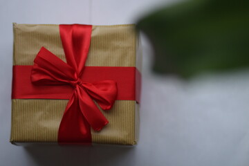 gift box with red bow