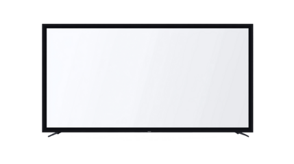 Realistic TV screen PNG. Modern stylish LED LCD panel. Large computer monitor display mockup. Blank TV template. PNG