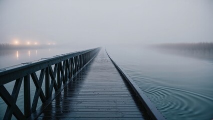 pier in fog