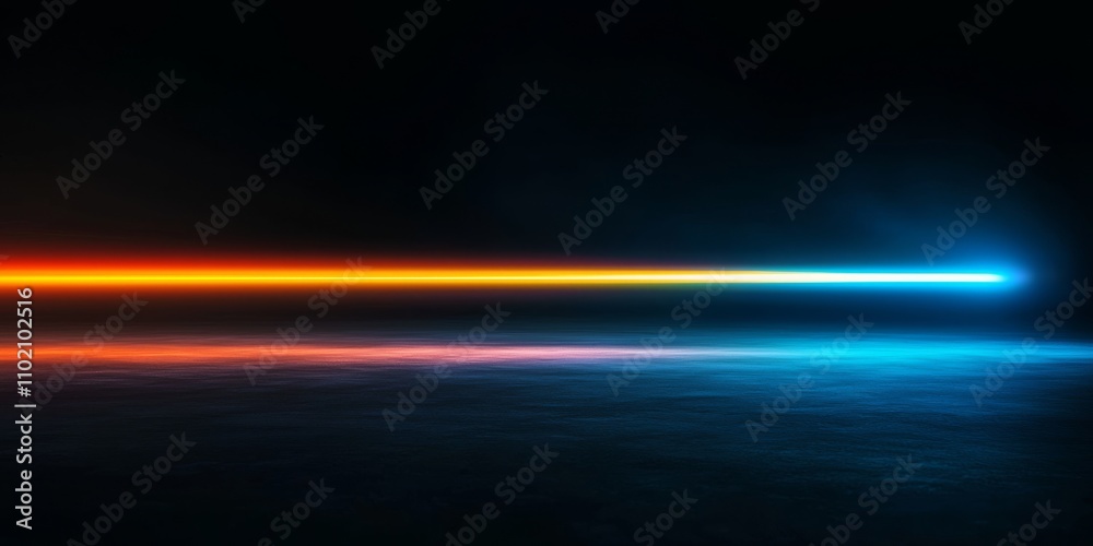 Poster a vibrant horizontal streak of multicolored light on a dark background, symbolizing speed, energy, a