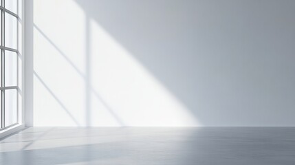 Obraz premium Clean White Plastered Wall Background with Subtle Light and Shadows
