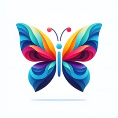 colorful butterfly abstract design on white background