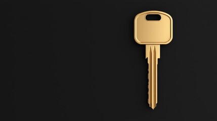 Gold key on black background.