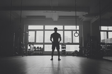 Fototapeta premium Gym Workout at Sunrise with Equipment