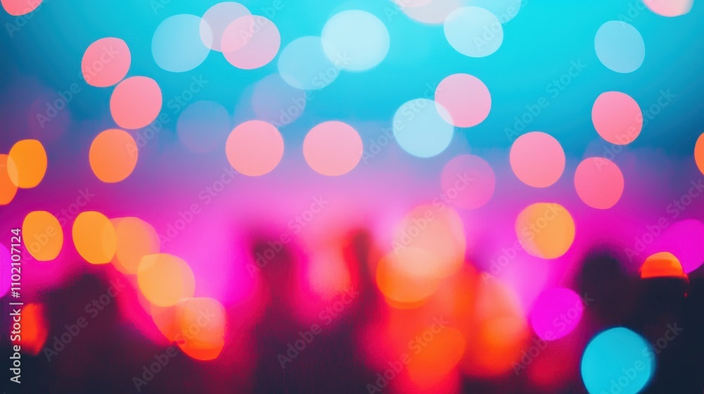 Aufkleber blurred lights creating festive bokeh effect at night party