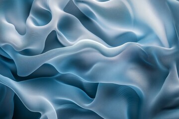 Obraz premium Abstract Blue Silky Fabric Drapes - Elegant, flowing, blue silk fabric. Soft, luxurious, smooth texture. Represents serenity, calmness, sophistication.