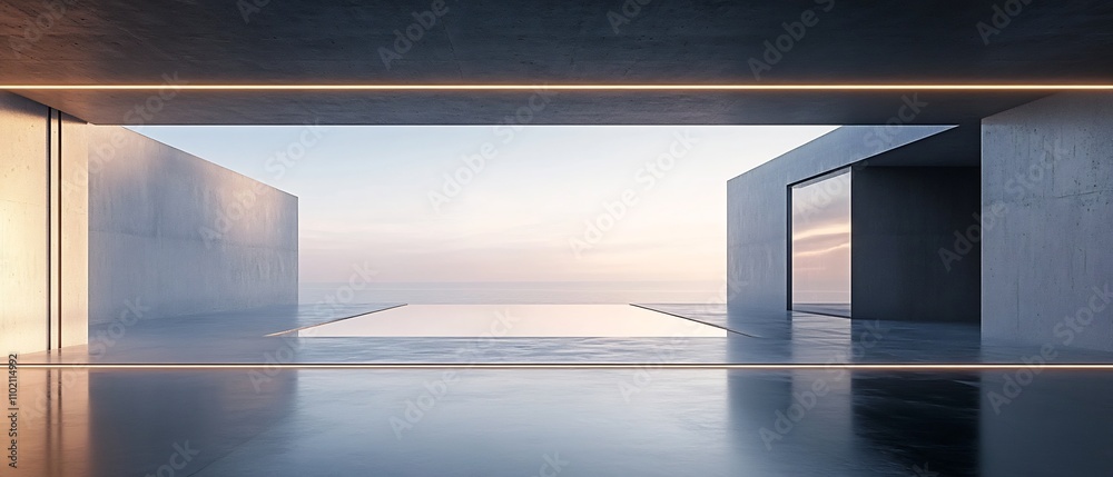 Poster minimalist liminal architecture a journey through endless transition this image depicts a serene min