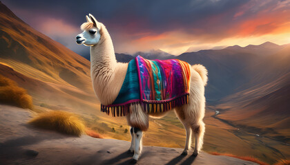 Majestic Llama in the Andes