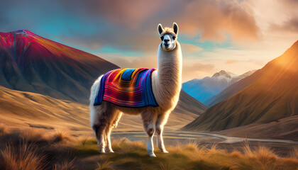 Majestic Llama in the Andes