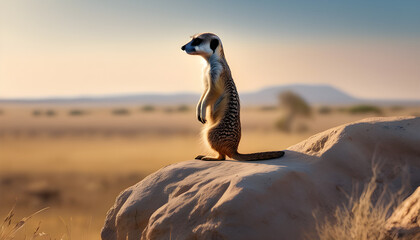 Curious Meerkat on the Lookout