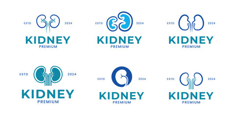 Set of kidney care medical logo design collection concept template vector illustration