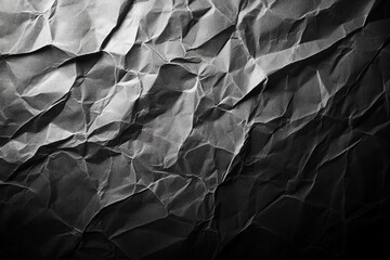 Fototapeta premium Abstract Wrinkled Paper Texture in Grayscale