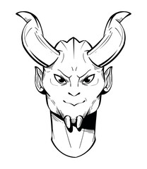 sketch fantasy devil face