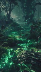 Ethereal Glow in a Mystical Forest