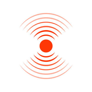 Red radar, noise, vibration vector icon