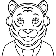 Playful Animal Character Enjoying Music, Perfect for Fun and Creative Animal Illustrations